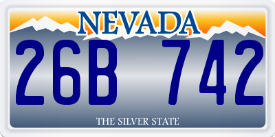 NV license plate 26B742