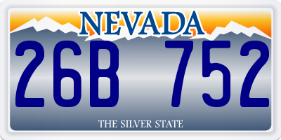 NV license plate 26B752