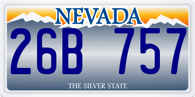 NV license plate 26B757