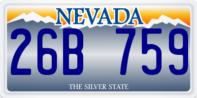 NV license plate 26B759