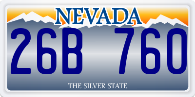 NV license plate 26B760
