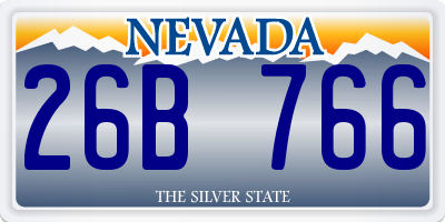 NV license plate 26B766