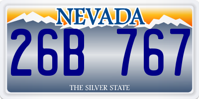 NV license plate 26B767