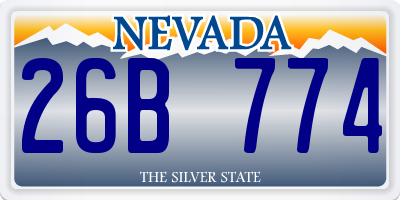 NV license plate 26B774