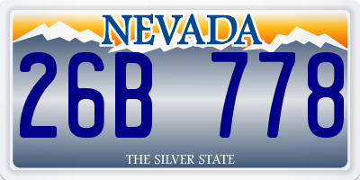 NV license plate 26B778