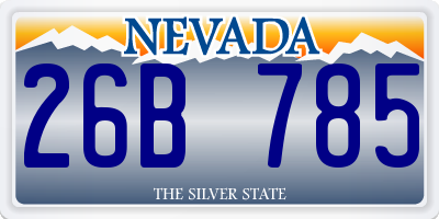 NV license plate 26B785