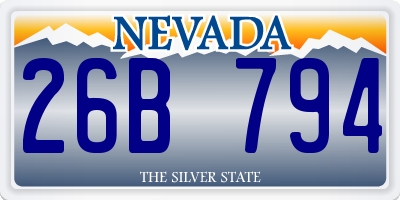 NV license plate 26B794