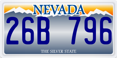 NV license plate 26B796