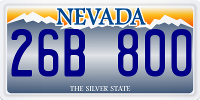 NV license plate 26B800