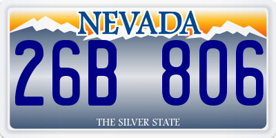 NV license plate 26B806