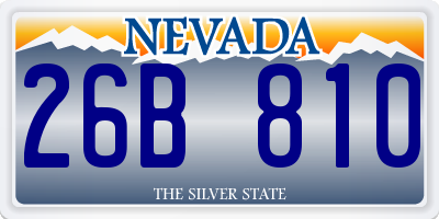 NV license plate 26B810