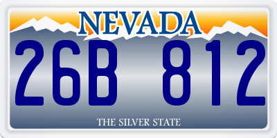 NV license plate 26B812