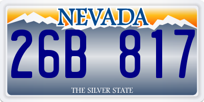 NV license plate 26B817