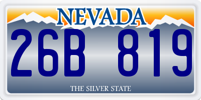 NV license plate 26B819