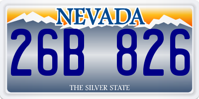 NV license plate 26B826