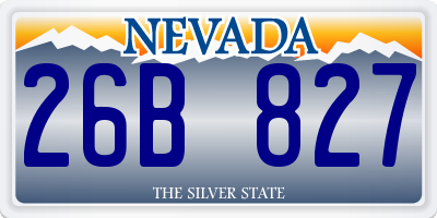 NV license plate 26B827