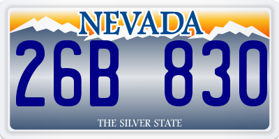 NV license plate 26B830