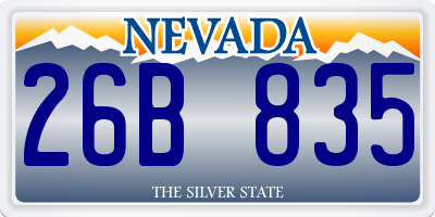 NV license plate 26B835