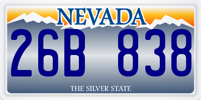 NV license plate 26B838