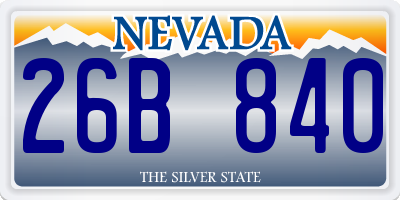NV license plate 26B840
