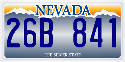 NV license plate 26B841