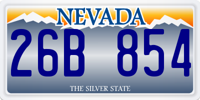 NV license plate 26B854