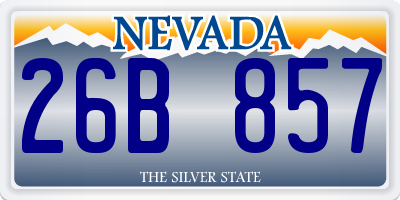 NV license plate 26B857