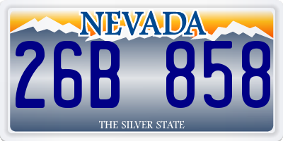 NV license plate 26B858