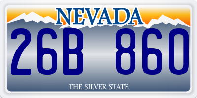 NV license plate 26B860
