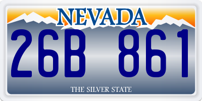 NV license plate 26B861