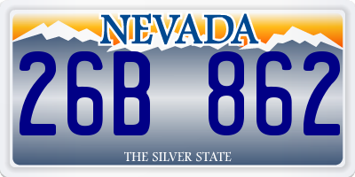 NV license plate 26B862