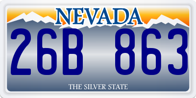 NV license plate 26B863