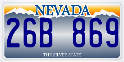 NV license plate 26B869