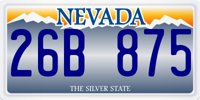 NV license plate 26B875