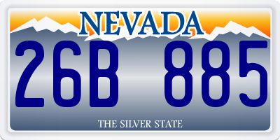 NV license plate 26B885