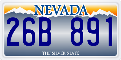 NV license plate 26B891