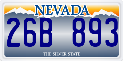 NV license plate 26B893