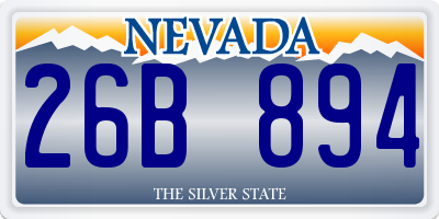 NV license plate 26B894