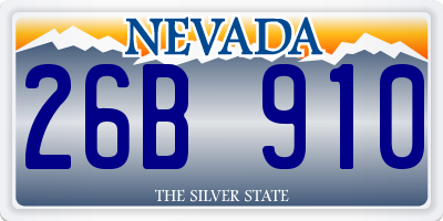 NV license plate 26B910