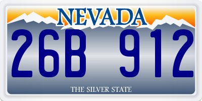 NV license plate 26B912
