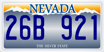 NV license plate 26B921