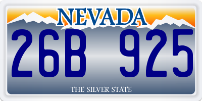 NV license plate 26B925