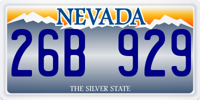 NV license plate 26B929