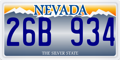 NV license plate 26B934