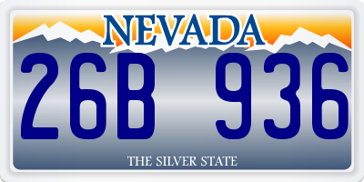 NV license plate 26B936