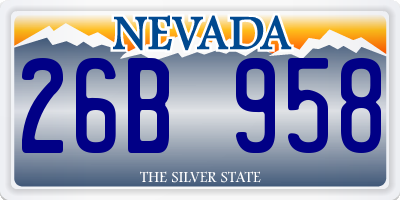 NV license plate 26B958