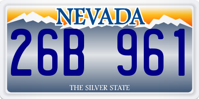 NV license plate 26B961