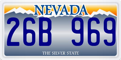 NV license plate 26B969