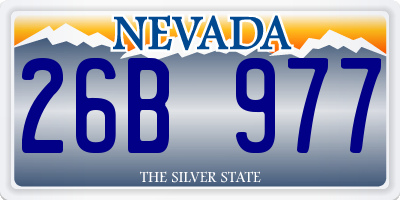 NV license plate 26B977