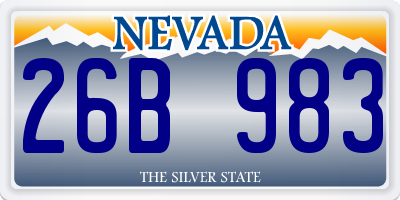 NV license plate 26B983